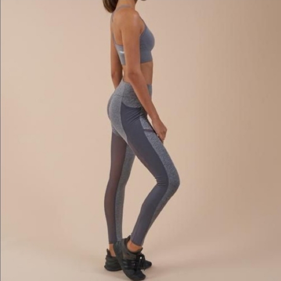 Gymshark Simply Mesh charcoal marl leggings - Picture 2 of 7